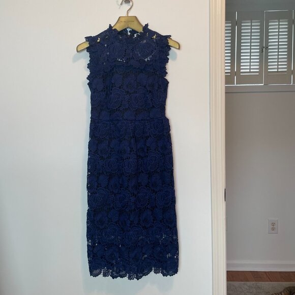 KATE SPADE Bicolor Lace Floral Sheath Midi Knee Length Dress \\ 0 - Picture 2 of 9